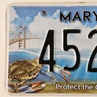 Maryland Protect The Chesapeake License Plate      Specialty Md Crab Tag 45260 Ck