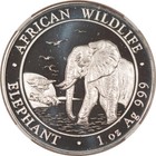 2010 Somalia 100 Shillings 1 Oz 999 Silver African Elephant Facing Left Ngc Ms69