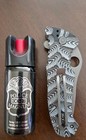 Police Magnum Pepper Spray 2oz Safety Lock Combo Pack Alfa Benetti Folder Knife 