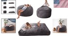 Giant Bean Bag Chair Bed Adult Convertible Floor Sofa High-density Foam Lounge