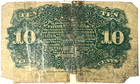 1863 10 Cent Fractional Currency Postage  Well Circulated  