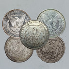 Lots Of 5 Coins--1884 Cc Morgan Dollar Circulated Xg vf