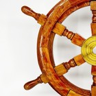 Wooden Ship s Wheel Wall Hanging Boat Helm Nautical Decor Navigation Brass Vtg