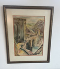 2 Mid Century Vtg Stunning Watercolor Painting Toledo Spain Architecture 1960s
