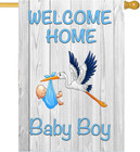 Welcome Home Baby Boy Garden Flag Baby Shower Birth Announcement Family Party Ne