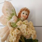 Vintage Fairy Figurine Flower Garden Resin Statue Cottagecore Decor Pastel Wings