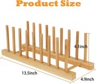 Yuixoseu Bamboo Dish Drying Rack Kitchen Cabinet 2pcs  Natural Wood