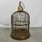 Vintage Large Brass Birdcage Decorative 20  Tall 12  Diameter Hanging Patina