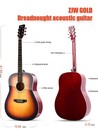 Zjw Gold 41    Acoustic Guitar For Adults Teens   Beginners Complete Bundle   Bag