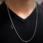 Solid 925 Sterling King Byzantine Round Silver Chain Necklace For Men All Sizes