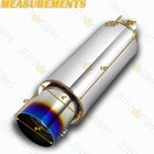 Universal 3  Inlet T-304 Stainless Steel Weld On Exhaust Muffler 4  Burnt N1 Tip