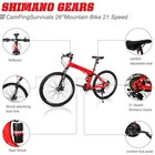 26  Folding Mountain Bike 21 Speed Men Bikes Mtb Bicycle School Dual Disc Brake