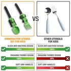 Dinneractive Utensil Set For Kids     Construction Themed Fork And Spoon Green