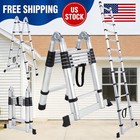 Extension Ladder For Home Outdoor Collapsible A-frame 12 5ft Aluminum Telescopic