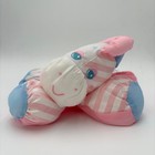 Vintage 1991 Fisher Price Puffalump Horse Pony Pink Striped Plush Toy