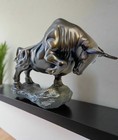 Charging Bull Figurine     9    Bronze Finish Statue For Wealth  Strength   Success