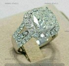 Real 925 Sterling Silver 4 Ct Cushion Cut Moissanite Wedding Halo Ring Size-8 5