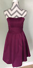 Davids Bridal Bridesmaid Strapless Magenta Purple Cotton Dress Sz 4 Style 83312