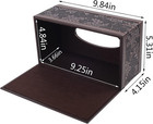 Antique Pu Leather Tissue Box Holder Cover Rectangular Dispenser Home Office Car