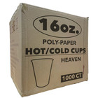 1000 Pack Disposable Poly Paper Hot  cold Coffee Tea Cups With Lids  16 Oz Case