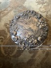 Antique Art Nouveau Sterling Silver Lid Hand Cut Crystal Powder Dresser Jar