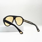 Gucci Gg0479s Aviator Sunglasses Black Frame Yellow Lens Unisex Italy New