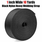 2 Roll 10 Yards 1 Inch Wide Black Nylon Heavy Duty Webbing Strap
