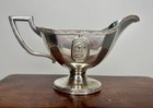 Vintage Stunning W m  Mounts Homan Silver   Nickel Silver Medallion Gravy Boat