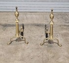 Virginia Metalcrafters harvin Williamsburg Style Solid Brass Fireplace Andirons