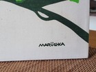 Rare Vintage 1970 s Marushka Red Geranium Screen Print Textile Wall Art 14x16