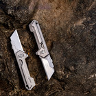 Titanium Alloy Folding Utility Knife Edc Pocket Box Cutter Sandblasted