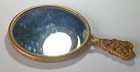 Vintage  antique   2-sided Handheld Mirror W  Ornate Brass  Handle