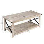 Rustic Accent Coffee Table Metal X Shaped Side Cocktail Table  W  Storage Shelf