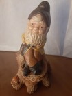 Ceramic Garden Gnome Setting 6 1 4  Tall Small Chip Vintage