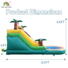 21x9x12ft 100  Pvc Commercial Inflatable Tropical Water Slide With Pool For Kids