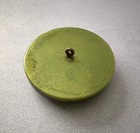 Large Vintage Spiral Grooved Carved Green Plastic Button W metal Shank