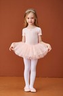 Girls Toddler Ballet Tutu Leotard Ballerina Dress Outfit Short Sleeve Dance S   