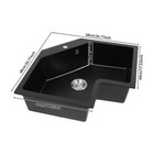 Undermount Flushmount Corner Kitchen Sink Irregular Kitchen Sink W  Strainer
