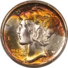 1939-d Mercury Dime - Pcgs Ms-68 Fb  Full Bands   Gorgeous Stunning Color 