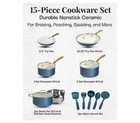 Gotham Steel Navy 15 Piece Nonstick Cookware  utensil Set Free Shipping