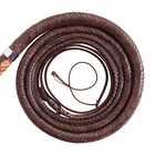 Leather Stock Whip  8ft Australian Bullwhip With 18inches Long Fine Wood Handle