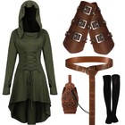 5pcs Halloween Renaissance Women s Costume Set - Vintage Dress  Accessories  Par