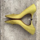 Vtg 60s Green Heels 7aa Cammeyer Stiletto Pumps Pointed Toe 