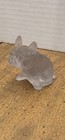 Vintage Small Clear Purple Frosted Glass French Bulldog Figure Figurine Dog 