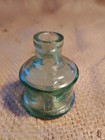 Antique Vintage Glass Bottle Ink Well Fountain Pen Inkwell Green