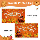 Thanksgiving Flag 3x5 Ft Happy Thanksgiving Decorations Orange Turkey Pumpkins S