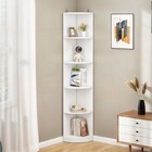 5 Tier Corner Bookshelf Wooden Bookcase Rack Display Storage Freestanding Home