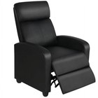 Recliner Chair Leather Modern Single Reclining Sofa Home Theater Seating Black