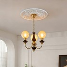 25 59 Inch Ceiling Medallion Decorative  Round White Plaster Carved Lamp Plate