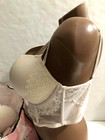 Victoria s Secret Double Shine Strap Push-up Satin   Lace Bustier Corset White
